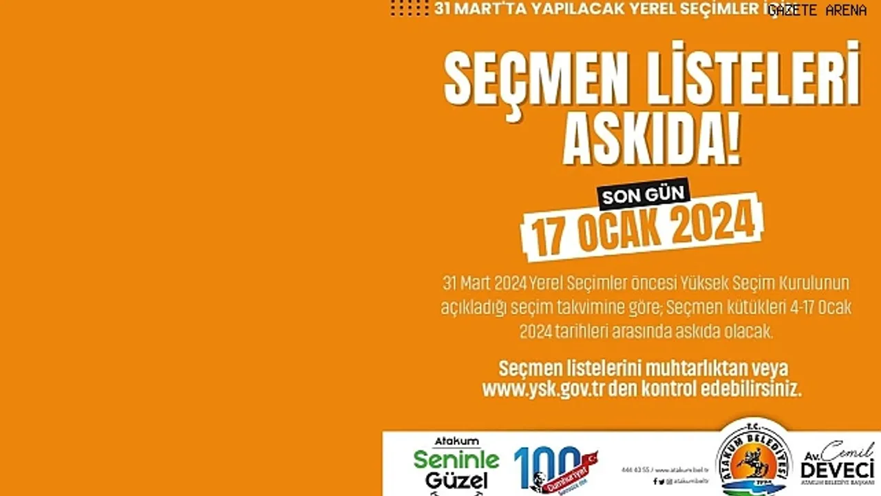 Atakum’da seçmen listeleri askıya çıkarıldı