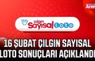 16 Şubat Çılgın Sayısal Loto sonuçları açıklandı