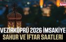 Vezirköprü 2026 Ramazan imsakiyesi ve iftar saatleri