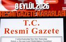 8 Eylül 2026 Resmi Gazete kararları