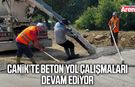 Canik’te beton yol çalışmaları devam ediyor