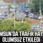 Samsun’da trafik hayatı olumsuz etkiledi