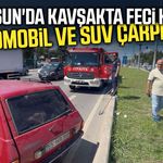 Samsun'da kavşakta iki araç çarpıştı!