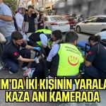 İlkadım'da yaşlı kadın ile torununa otomobilin çarptığı anlar kamerada