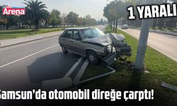 Samsun’da yayaya çarpmamak isterken direğe çarptı
