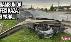 Samsun’da otomobil kamyonete çarptı: 3 kişi yaralandı
