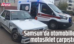 Samsun'da otomobille motosiklet çarpıştı!