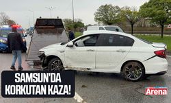 Samsun’da otomobil takla attı