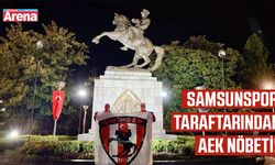 Samsunspor taraftarından Onur Anıtında AEK nöbeti!