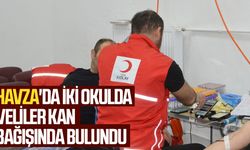 Samsun'un Havza ilçesinde iki okulda veliler kan bağışında bulundu