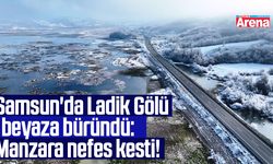 Samsun'da Ladik Gölü beyaza büründü: Manzara nefes kesti!