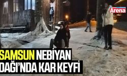 Samsun Nebiyan Dağı’nda kar keyfi