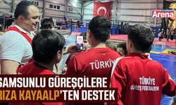 Samsunlu güreşçilere Rıza Kayaalp'ten destek