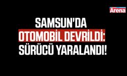 Samsun'da otomobil devrildi!