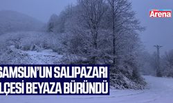 Samsun'un Salıpazarı ilçesi beyaza büründü