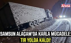 Samsun Alaçam'da karla mücadele