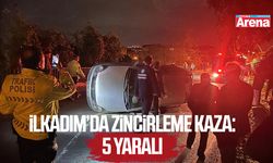 İlkadım’da zincirleme kaza: Otomobil yan yattı, 5 yaralı