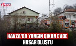 Havza'da yangın çıkan evde hasar oluştu