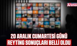 20 Aralık cumartesi günü reyting sonuçları belli oldu