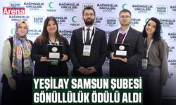 Yeşilay Samsun Şubesi gönüllülük ödülü aldı