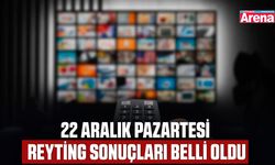 22 Aralık pazartesi reyting sonuçları belli oldu