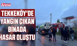 Tekkeköy'de yangın çıkan binada hasar oluştu