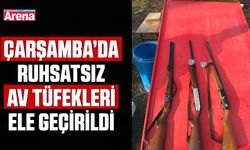 Çarşamba’da ruhsatsız av tüfekleri ele geçirildi