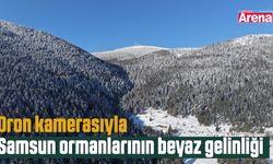 Dron kamerasıyla Samsun ormanlarının beyaz gelinliği
