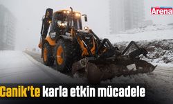 Canik'te karla etkin mücadele