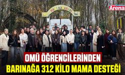 OMÜ öğrencilerinden barınağa 312 kilo mama desteği