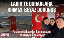 Ladik’te duraklara kırmızı-beyaz dokunuş