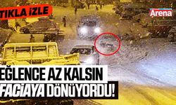 Samsun’da karlı yolda drift tehlikesi