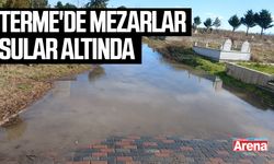 Terme'de mezarlar sular altında