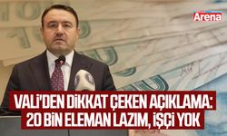 Vali'den dikkat çeken açıklama: 20 bin eleman lazım, işçi yok