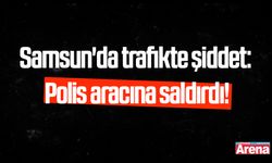 Samsun'da trafikte şiddet: Polise aracına saldırdı!