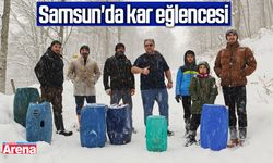 Samsun'da kar eğlencesi