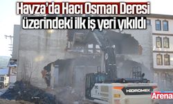 Havza’da Hacı Osman Deresi üzerindeki ilk iş yeri yıkıldı