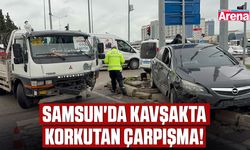 Samsun'da kavşakta korkutan kaza!