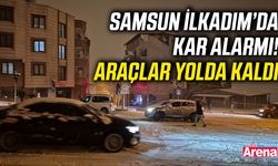 Samsun İlkadım’da kar alarmı! Araçlar yolda kaldı