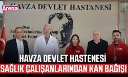 Havza Devlet Hastenesi sağlık çalışanlarından kan bağışı