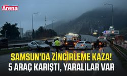 Samsun'da zincirleme kaza! 5 araç karıştı, yaralılar var