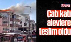 Çatı katı alevlere teslim oldu