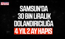 Samsun'da 30 bin liralık dolandırıcılığa 4 yıl hapis