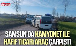 Samsun'da kamyonet ile hafif ticari araç çarpıştı