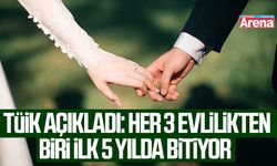 TÜİK açıkladı: Her 3 evlilikten biri ilk 5 yılda bitiyor