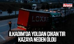İlkadım’da yoldan çıkan tır kazaya neden oldu