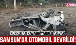 Samsun’da otomobil devrildi! Korkutan kazada yaralılar var