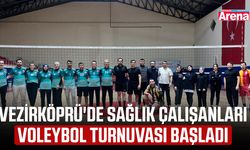 Vezirköprü'de sağlık çalışanları voleybol turnuvası başladı