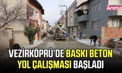 Vezirköprü’de baskı beton yol çalışması başladı