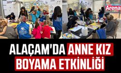 Alaçam'da anne kız boyama etkinliği